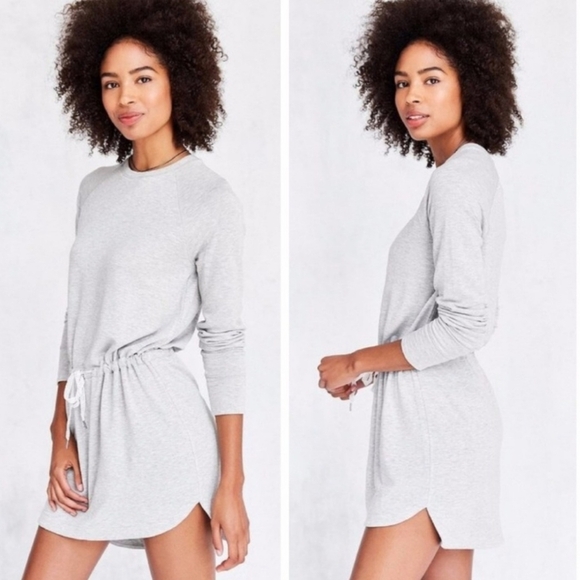 Silence + Noise Urban Outfitters Sweatshirt Drawstring Dress Grey Women's Small - Picture 1 of 7